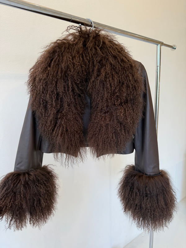 ￼ Mongolian fur collar jacket ￼